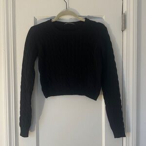 Brandy Melville Black Cable Knit Sweater